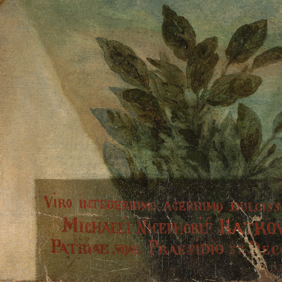 Антикварная картина «Святая с распятием», холст/масло, 1850–1860-е.г